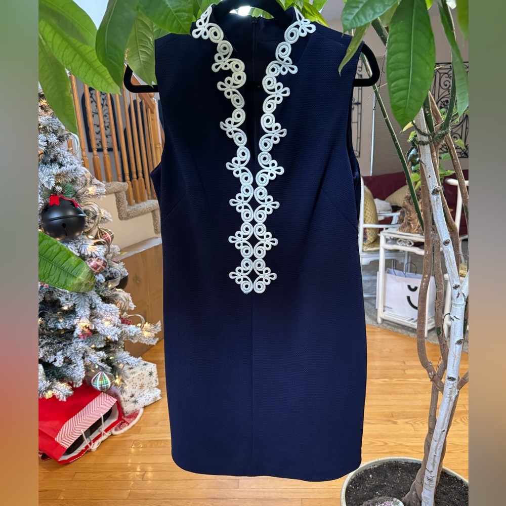 Jessica Howard Navy Dress with White Accents